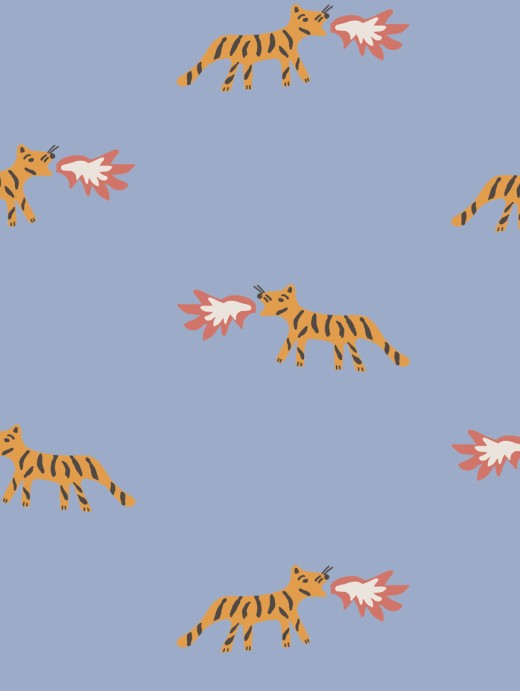 Diane Cunnington - fashion illustration and textile design. Compania fantastica Compania fantastica - Hand drawn fire tiger all over for womenswear and kidswear.